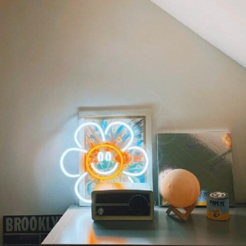 Custom Sunflower Led Neon Sign Light Party Wall Window Hanging Indoor for Home Kids Room Bedroom Girl Children Room Decoration