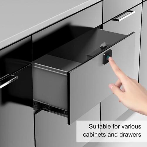 Smart Fingerprint Lock Quick Unlock USB Rechargeable Theft Prevention Lock Intelligent Automatic Security Fingerprint Lock Black