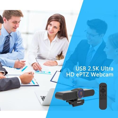 EVA200 EPTZ Webcam Auto Focus 4X Digital Zoom with Microphone 2.5k High Resolution Streaming Web Camera for Zoom Skype Teams