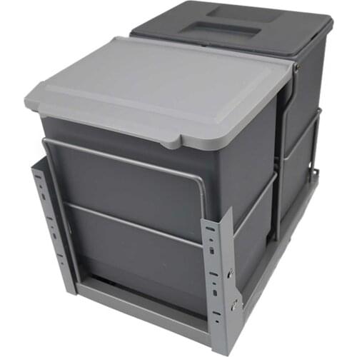 Built-in Kitchen Trash Can Waste Bin Hide Style Pull Out Dustbin Modern Folding Kitchen Garbage Bins High Quality