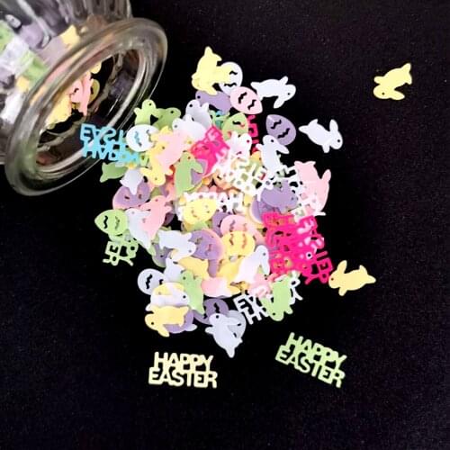 Happy Easter Confetti Egg Rabbit Table Confetti Scatters Wooden Rabbit Table Ornament Day Home Decor Easter Party Supplies