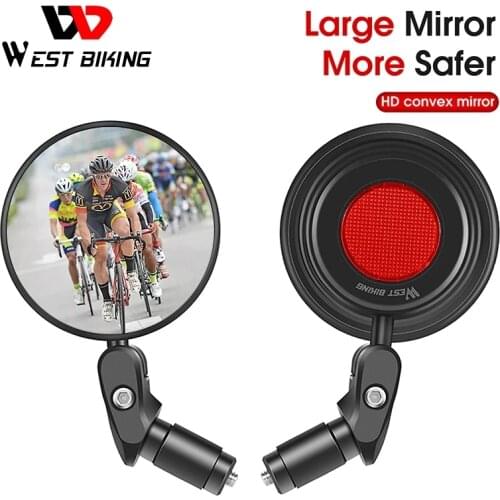 WEST BIKING 360 Rotate Bicycle Rearview Mirror Safety Cycling Rear View Mirror Bike Accessories For MTB Bike Handlebar Mirrors