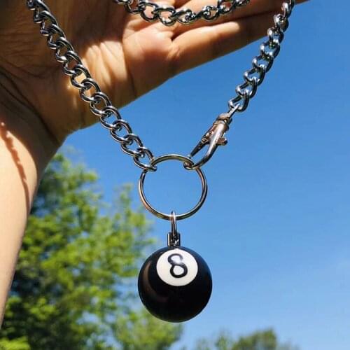 Goth Black Ball Letter 8 Necklace for Women Fashion Jewelry Charms Vintage Hip Hop Punk INS Necklace 90s Aesthetic Friends Gifts