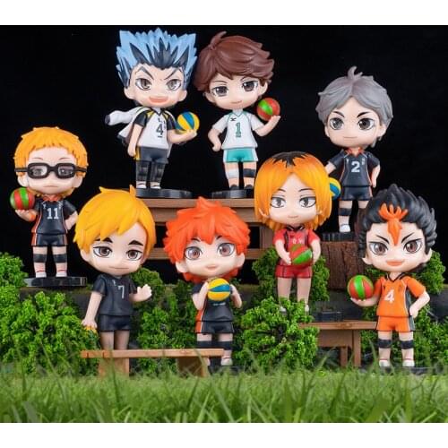 2021 Anime Haikyuu Action Figure Toys Kenma Kozume Shoyo Hinata Kotaru Bokuto Yu Nishinoya Volleyball Model Dolls Children Toy