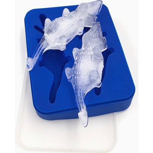 3d creative silicone animal crocodile ice tray mold silicon ice cream ball mold for bar wine beer decoration