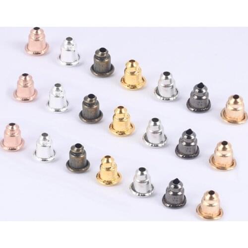 5*6mm 200pcs Earring Studs Backs Stopper Scrolls Ear Findings DIY Blocked caps Earring Backs Stoppers Ear Accessories Supplies