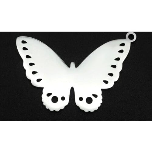 5pcs/lot 100% Stainless Steel 20x31mm Butterfly DIY Charm Pendant Wholesale Top Quality Necklace Earring Finding