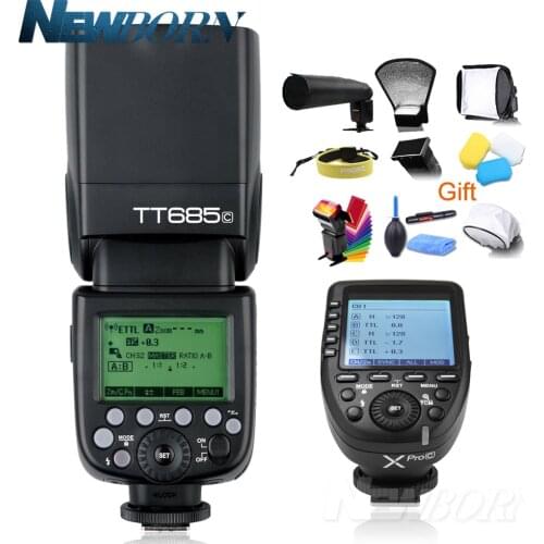 Godox TT685C TTL Camera Flash 2.4GHz High Speed 1/8000s GN60 + Xpro-C TTL Wireless Transmitter for Canon Eos Camera+Gift