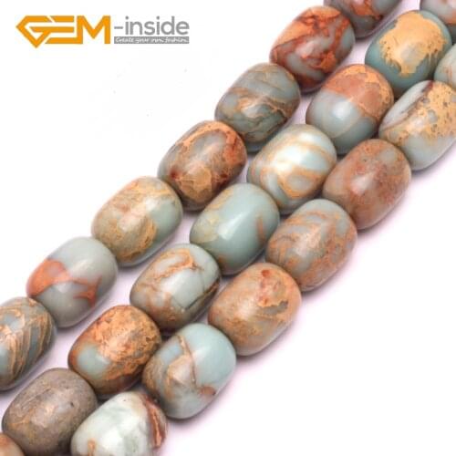 GEM-inside Column Natural Shoushan Stone Beads Natural Jad e Stone Beads Loose Beads For Jewelry Making Beads Strand 15" DIY