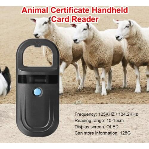 Animal Pet ID Chip Digital Scanner Certificate USB RFID Dog Cat Animal Handheld Identification Tag Card Reader Chip Transponder