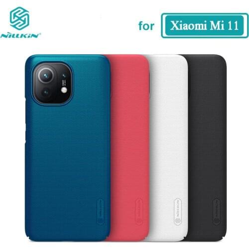 Xiaomi Mi 11 Case Nillkin Frosted Shield PC Back Cover For Xiaomi Mi 11 Mi11 Case With Phone Holder