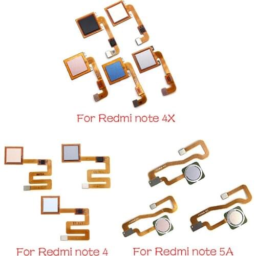 Home Finger Reader Fingerprint For Xiaomi Redmi Note 4 4X 5 5A 3 Pro Reader Sensor Home Button Flex Cable