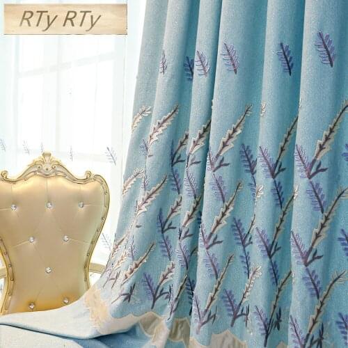 European chenille Linen embroidered curtain for living room bedroom custom curtain and screen Blackout curtain for bedroom
