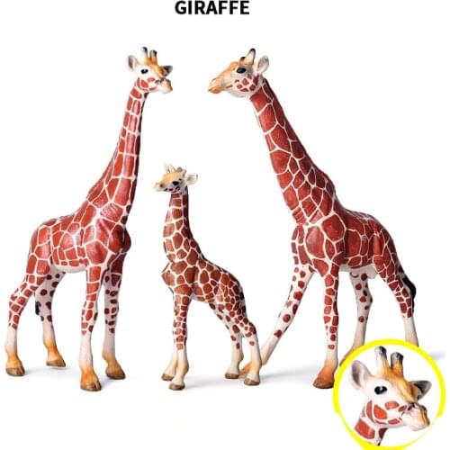 New Styles Original Wild Animals World Giraffe Famliy Model Action Figurines Miniature Collection Toy For Kids