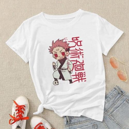 Jujutsu Kaisen Japanese Anime Women Tshirt Itadori Yuji Print Short Sleeve T Shirt Casual T-shirt Female Clothes Tops