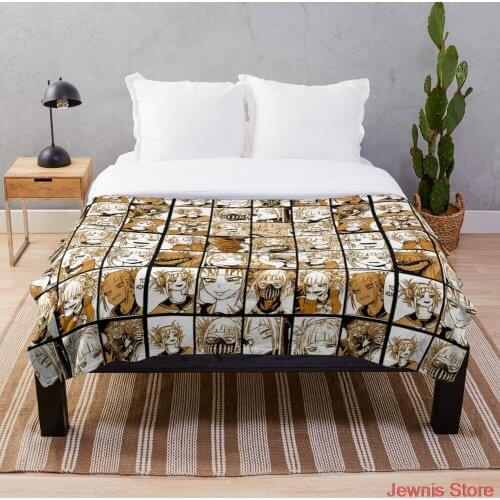 Himiko Toga Collage Throw Blanket Bedding Sherpa Fleece Throw Blankets Bed Sofa Cover Child Kids Adults Gift Bedspread