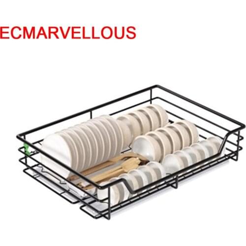 And Almacenaje Platos Organizador Armario Cocina Stainless Steel Cuisine Organizer Cozinha Kitchen Cabinet Storage Basket