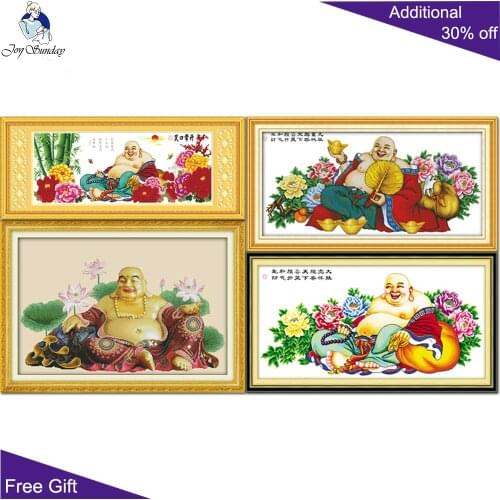 Joy Sunday Maitreya Buddha Home Decor R037(1)(2)(3)(4) 14CT 11CT Counted and Stamped Maitreya Buddha Chinese Cross Stitch kits