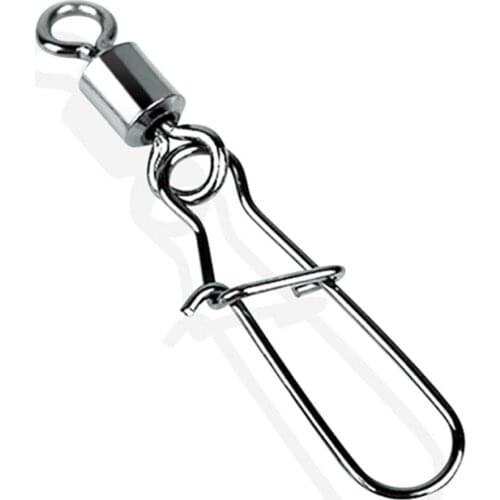 10Pcs/lot 2# 4# 6# 8# 10# Fishing Connector Pin Rolling Swivel with Snap Stainless Steel Fishhook Lure Tackle Accessories