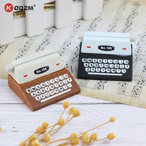 Creative Vintage Wooden Typewriter Card Picture Holder Memo Clip Scrapbook Photo Clamps Desktop Decoration Office Supplies