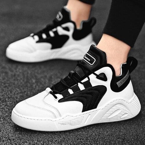 PU Leather Autumn Sports for Men Sneakers Man Breathable Running Shoes Mens Sport Shoes White Deporte Baskets Sneekers D-709