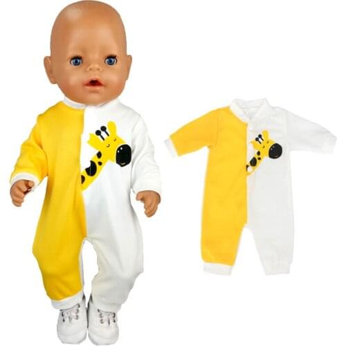 Doll rompers 43 cm baby doll giraffe suit for 18 inches American og girl doll clothes cartoon animal costume
