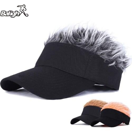 Balight Fashion Wig Hat Cap Men Women Baseball Cap Camo Sun Visor Fun Halloween Party Toupee Hat Golf Cap