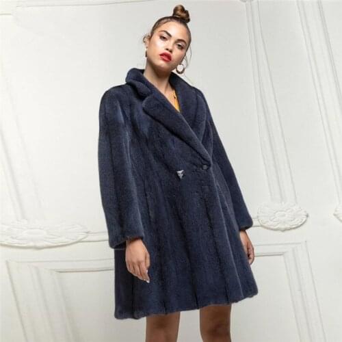 TOPFUR Fashion Real Mink Fur Winter Coat For Women Plus Size Whole Skin Natural Mink Fur Genuine Leather Jacket