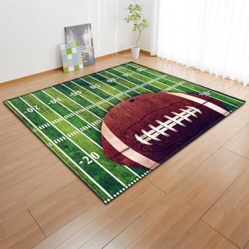 Fashion Football 3D Carpets Porlar Sofa Area Rug Boys Bedroom Floor Mat Flannel Sport Balls Carpets for Living Room Home Decor