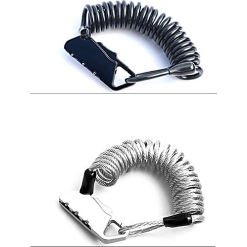 Motorcycle Bags Helmets Lock Combination Lock with Cable Secure Waterproof