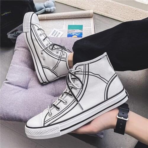 Mens Casual Shoes 2021 New Men Canvas Shoes Trend High-top Sport Shoes Mesh Breathable Walking Shoes Men Board Shoes Sneakers