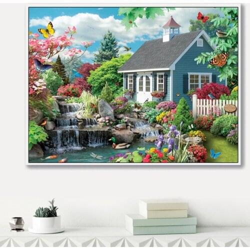 DIY 5D Diamond Painting Full Square Round Garden & house Embroidery Diamond Mosaic Cross Stitch Kits Rhinestones Picture Decor