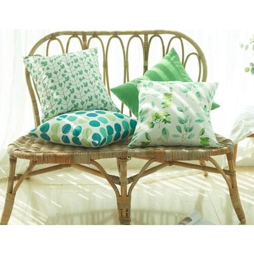 ABZS Set of 4 Decorative Cushion Covers Green Plants Waterproof Throw Pillow Covers for Outdoor Patio Garden Decor 45x45cm