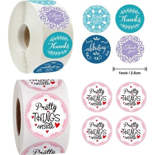 500pcs Creative Thank You Pretty Things Inside Label Sticker DIY Decoration Stationery Stickers