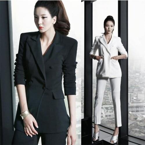 2018 new fashion womens suits office business suite formal uniforms elegant comfort suits Suit + pants two piece set B 012