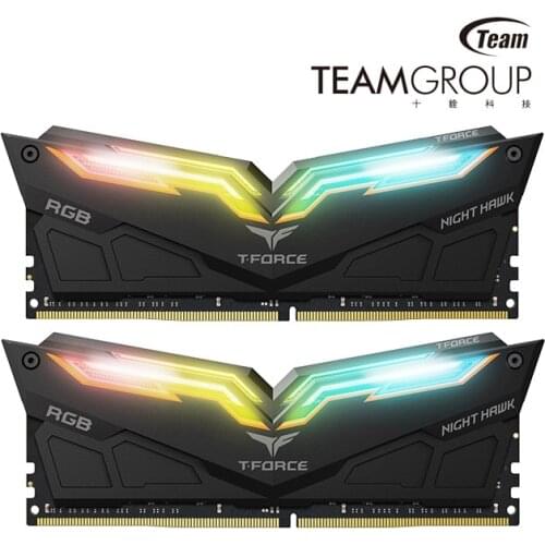 TEAMGROUP DDR4 RAM T-Force Night Hawk RGB 3200MHz 16GB Kit (2x8GB) CL16 SDRAM Desktop Ram Memory Module
