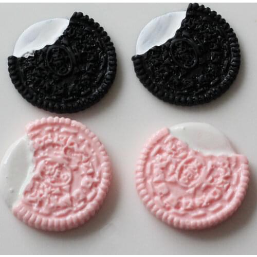 Wholesale Pink Coffee Color26mm Resin Round Cake Decoration Crafts Flatback Cabochon Kawaii DIY Embellishments F