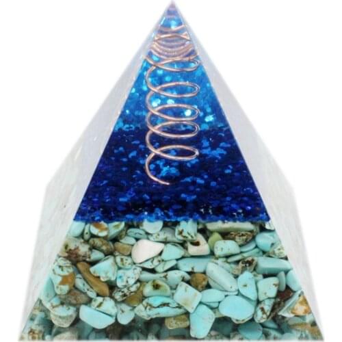 4cm Orgone Pyramid Amethyst Peridot Healing Crystal Energy Generator Amethyst gravel pyramid Meditation Yoga Tool Home Decor