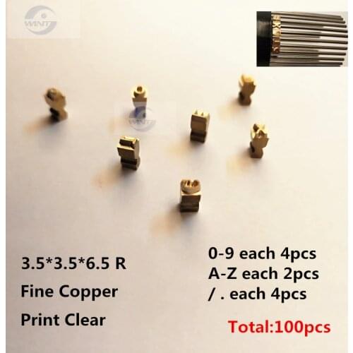 3.5*3.5*6.8mm hot stamping letters printing alphabet font for expiration coding machine date code numbers, metal characters date