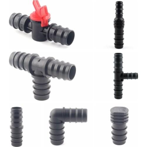 5pcs 25mm Irrigation Pipe Connectors Garden Irrigation Hose Connector Gardening Water Connectors Tube Tee Elbow Valve Joints