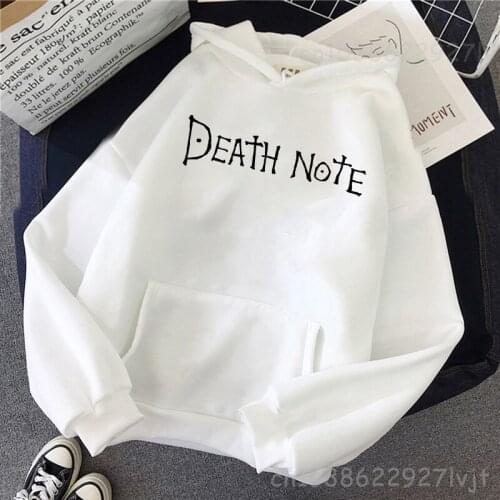 Women Sweatshirt Jackets Y2k Top Oversized Kawaii Undefined Harajuku Hooded Pullover Tee Long Sleeve Clothes Death Note