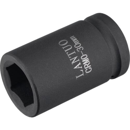 Uxcell 1" Drive by 30mm 6-Point Impact Socket, CR-MO 80mm Length Standard Metric Size for DIY Hand-Making, Automotive Repair