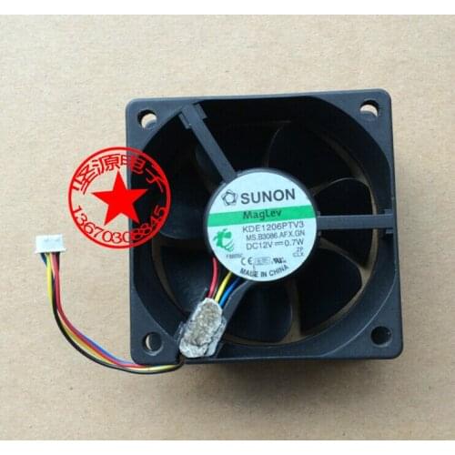SUNON KDE1206PTV3 MS.B3066.AF.X.GN DC 12V 0.7W 60x60x25mm 3-wire Server Cooling Fan