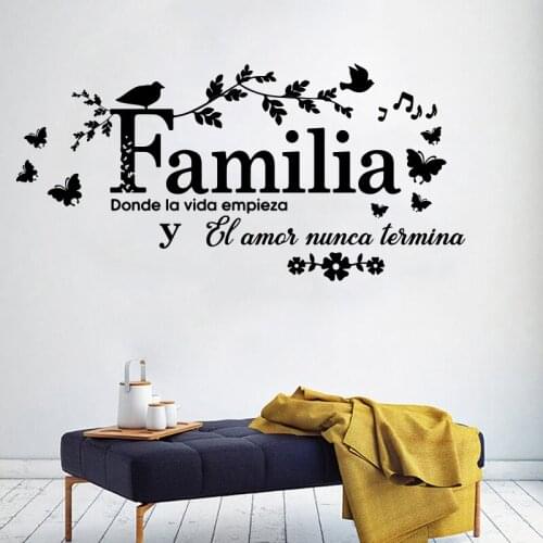 Vinyl Wall Decals Spanish Home Quotes Where Life begins, Wall Stickers Living Room Bedroom Home Decoration Posters Removable