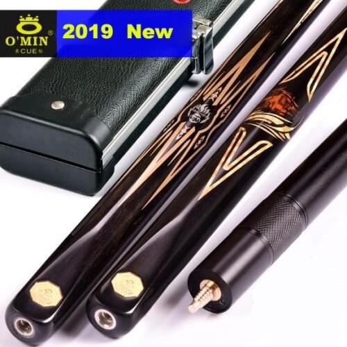 High-end O'MIN Snooker Cue 3/4 Piece One Piece Snooker Stick Kit with Case with Telescopic Extension 9.5mm Tip Billiard Cue Kit