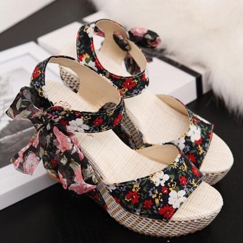 Women Summer Sandals Vacation Party Casual Bohemia Style Women Shoes Fashion New Arrival Summer High Heels PU Women Sandals