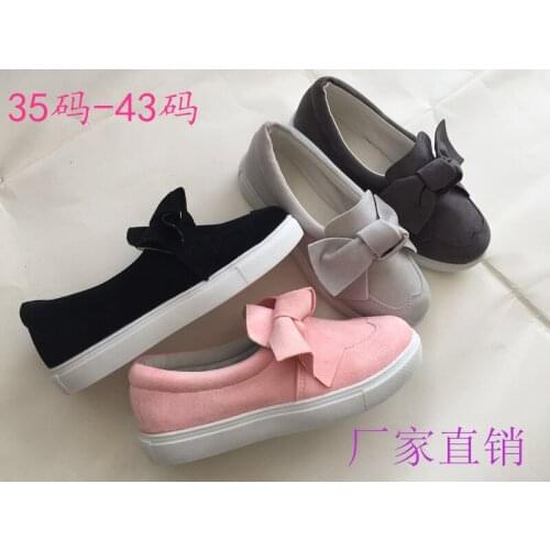 Women Loafers Plus Size Platform Slip On Bowtie Flat Shoes Sewing Casual Bowknot Shoe For Female Flock Moccasins Footwear