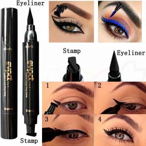 2 In 1 Liquid Eyeliner Liquid Eyeliner Makeup Stamp Seal Pen Double-head Color Wing Seal Eyeliner Makeup Tool