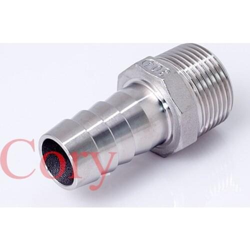 1PCS SS304 Stainless Steel flexible pipe OD 50mm BSPT 2" DN50 Male Thread Barb Hose