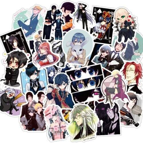 10/30/50Pcs Classic Anime Black Butler Waterproof PVC Stationery Sticker DIY Luggage Laptop Graffiti Skateboard Children Sticker